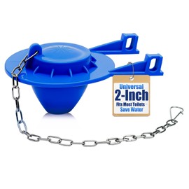 2-Inch Toilet Flapper Replacement Kit Compatible with Most Kohler, American Standard, TOTO & Standard 2″ Flush Valves, High Performance Rubber with Stainless Steel Chain, Easy Install (Blue)