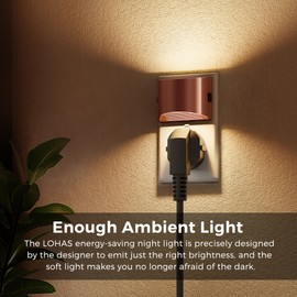 L LOHAS LED Night Lights Plug into Wall, Dimmable Night Light with 3 Level Brightness, 3000K Soft White, 2 Pack, Rose Gold