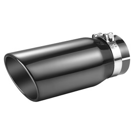 A-KARCK Black Chrome Exhaust Tips 3.5" Inlet, 3.5" Inlet 5"Outlet 12" Length Clamp on Universal Never Fading Stainless Steel Muffler Tip