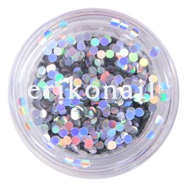 Beauty Nailer, Nail Art Parts, Eriko Nail Jewelry Collection, ERI-218, Holo Silver, 1.5φ