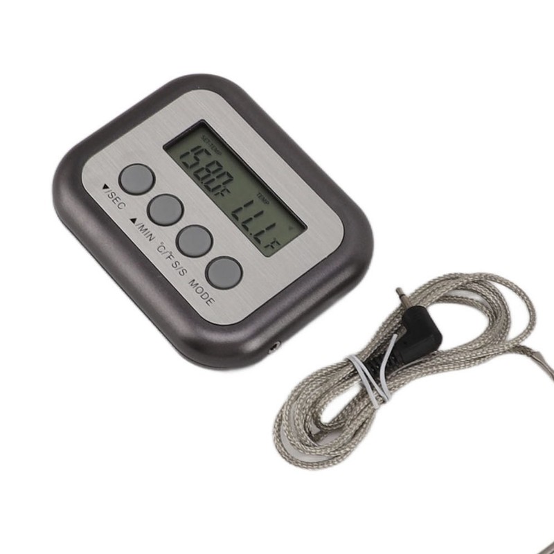 Kichen Timer Thermometer Stainless Steel Probe Digital Cooking Meat Thermometer