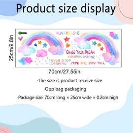 1Pcs Rainbow Wall Sticker Rainbow Bedroom Accessories for Kids Room Girls Bedroom Baby Room Nursery Playroom Classroom Living Room's Walls Windows Tiles Furniture Mirrors Even Refrigerators