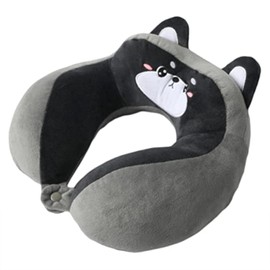 TROYSINC Travel Pillow, Cartoon Animal Headrest, Travel Sleeping Pillow for Children and Adults, Neck Pillow, Travel for Airplane Chair, Home and Office Sleeping Pillow (Husky)