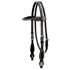 Weaver Leather unisex adult Browband Headstall, Black, Horse US