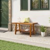 Warmiehomy Solid Wood Bench, 30” Rustic Farmhouse Entryway Bench for