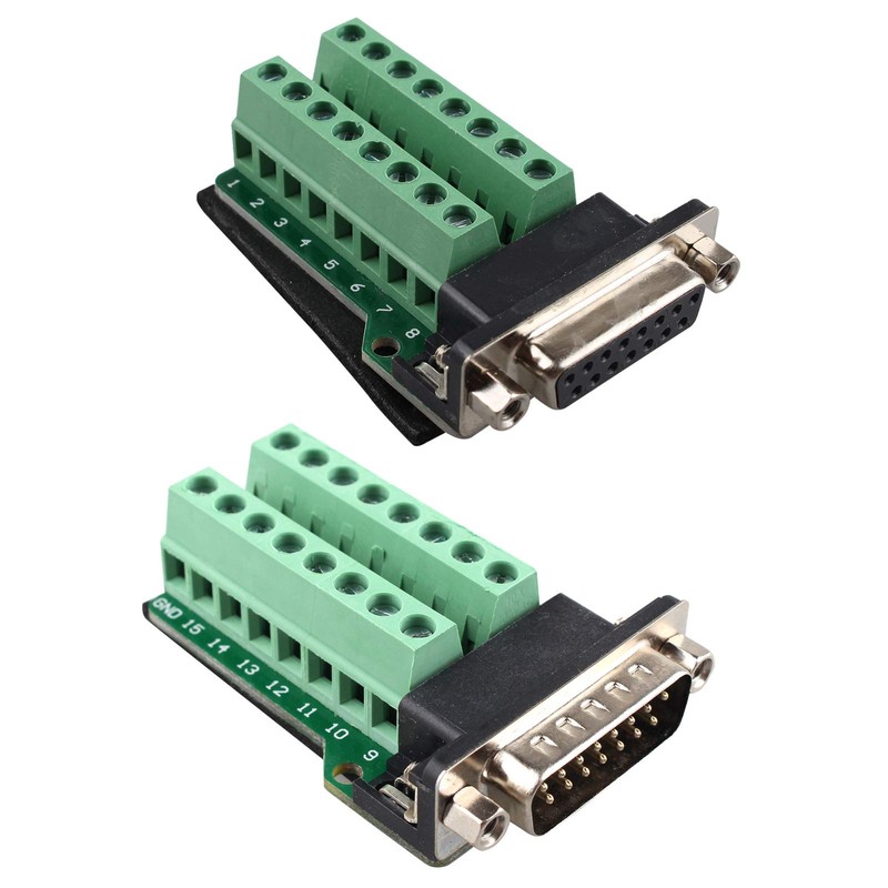 Futheda DB15 Male to Female Adapter, All-Copper Base, PCB Carrier,
