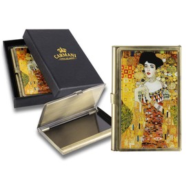 Carmani - Brass Metal, Business Life, Name, Credit, ID Card Organiser with Gustav Klimt 'Adele'