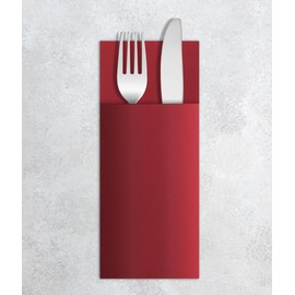 VelaHub Airlaid 50 Cutlery Napkins, High-Quality Disposable Napkins, 39 x 40 cm, Burgundy