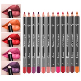 Lip Liner, Ksndurn Lip Liner Pencil 12 PCS - Lip Liner and Lipstick Set 12 Color/Brown Lip Liner Waterproof and Long Lasting Lip Liners