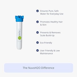 NuvoH2O Replacement Cartridge for Home System, Citrus Filtered, Salt-Free Water Filter System + Water Softener – Healthy & Pure Water – Removes Hard Water Build Up