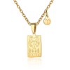 RIXERKOC Zodiac Necklace for Women Constellation Tarot Card Pendant Double