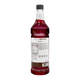 Monin - Grenadine Syrup, Delightfully Sweet, Cranberry-Raspberry Aroma, Natural Flavors, Great for Cocktails, Mocktails, & Smoothies, Non-GMO, Gluten-Free (1 Liter)
