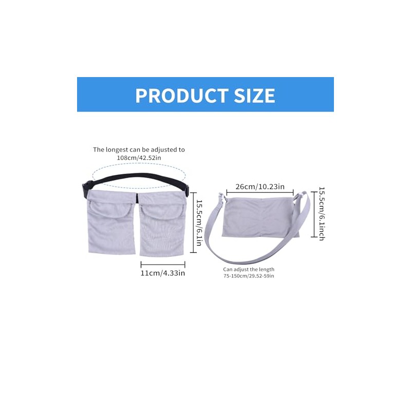 Toumett 2 PCS Mastectomy Drainage Pouch with 3 Pouch,Mastectomy Supplies,Adjustable