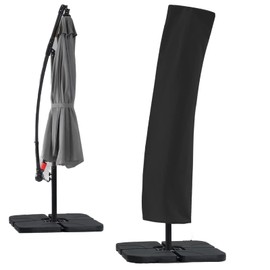 ABCCANOPY Offset Umbrella Covers, Waterproof Patio Umbrella Cover fit 8FT to 10FT Cantilever Umbrellas Market Outdoor Umbrella Cover with Zipper,Black