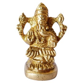 GURU JEE Brass Murti Ganesha Gajanana Statue Idol for Gift Pooja Mandir Temple Home Decor