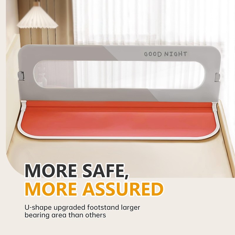 strenkitech Foldable Toddler Bed Rails - Kids Guard Bumper for