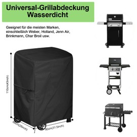 Newbob Weatherproof Grill Cover, Universal Grill Cover, Waterproof Gas Grill Cover for Outdoor Use Grill Accessories, 420D Oxford Robust Grill Tarpaulin (80 x 66 x 110 cm)