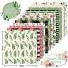 Whaline Floral Pattern Paper Pink Flower Greenery Scrapbook Paper Double-Sided