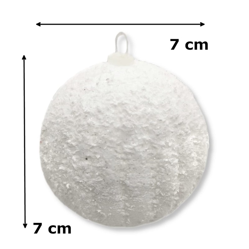 DARO DEKO Christmas Baubles with Snow Diameter 7 cm –