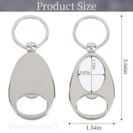 Framendino, 10 Pack Sublimation Blanks Keychains Metal Bottle Openers Heat Transfer Key Ring