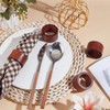 PH PandaHall Pack of 6 Wooden Napkin Rings for Weddings,