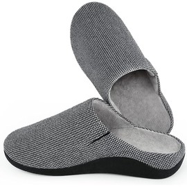 V.Step Orthotic Slippers with Arch Support, Orthopedic House Slipper for Men Women Plantar Fasciitis Flat Foot Upgrade, Grey W10/M9