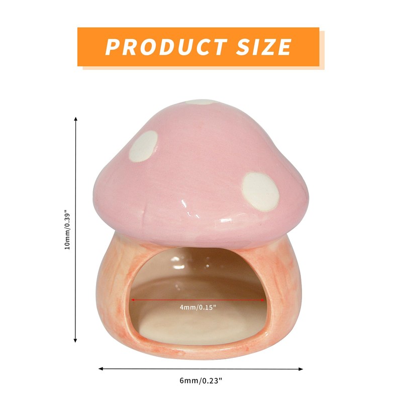 Uotyle Ceramic Fish Tank Accessories, Cute Mushroom House Aquarium Decoration,