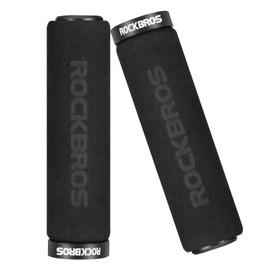 ROCKBROS MTB BMX Bicycle Grip, Handle Grip, Sponge, Shock Absorption, Ergo Grip, Ultra Lightweight, Lock-on Type Grip, Inner Diameter 0.9 inches (22 mm), Anti-Slip, Easy to Grip, Cross Bike, Cycle