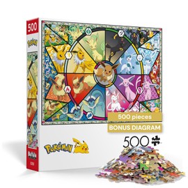 Buffalo Games - Pokémon - Eevee Evolutions Series 1 - Rompecabezas de 500 piezas para adultos - Rompecabezas desafiante perfecto para noches de juego - Tamaño terminado 21.25 x 15.00