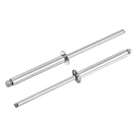 uxcell 50Pcs 1/8"x1" 304 Stainless Steel Dome-Head Blind Rivets, Open-End Type Blind Rivets for DIY, Sheet Metal, Automotive Repairs, Furniture, Boat, and Duct Work (Silver)