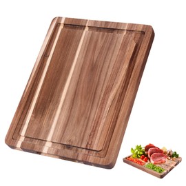 Cutting Boards,16"L x 12"W Acacia Wooden Cutting Board for Kitchen,Wood Chopping Board with Juice Groove and Sorting Compartment,Pre-Oiled Carving Tray Charcuterie Board for Meat Cheese Fruit
