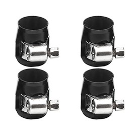 CGEAMDY Pack of 4 Hose Mounting Clamps, Car Oil Hose Clamp, Aluminium Alloy, Car Pipe Repair Clamp, Car Oil Hose Worm Gear Hose Clamp, Pipe Trimmer Clips (Black)