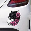 2PC Black Panther & Pink Peony Vinyl Decals 4.72"x5.12" Waterproof,