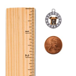 Inspired Silver - Boxer Face - Silver Necklace for Women - Circle Pendant Chain Necklace Jewelry Gift with Cubic Zirconia - Women's Necklace Charm with Lobster Claw Clasp