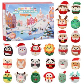 Advent Calendar 2025 Christmas Mini Plush Toys - 24 Days 3.15'' Micro Cute Squishy Plushies Toy Kids Advent Calendar, Collectible Soft Mini Stuffed Animal for Kids Boys Girls Young Adult