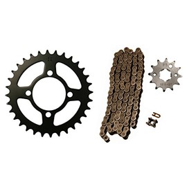 Factory Spec, K15161509520NZ74, Natural 520x74 Drive Chain & 12/32 Sprockets for Yamaha Breeze 125 fits 1989-2004 Models