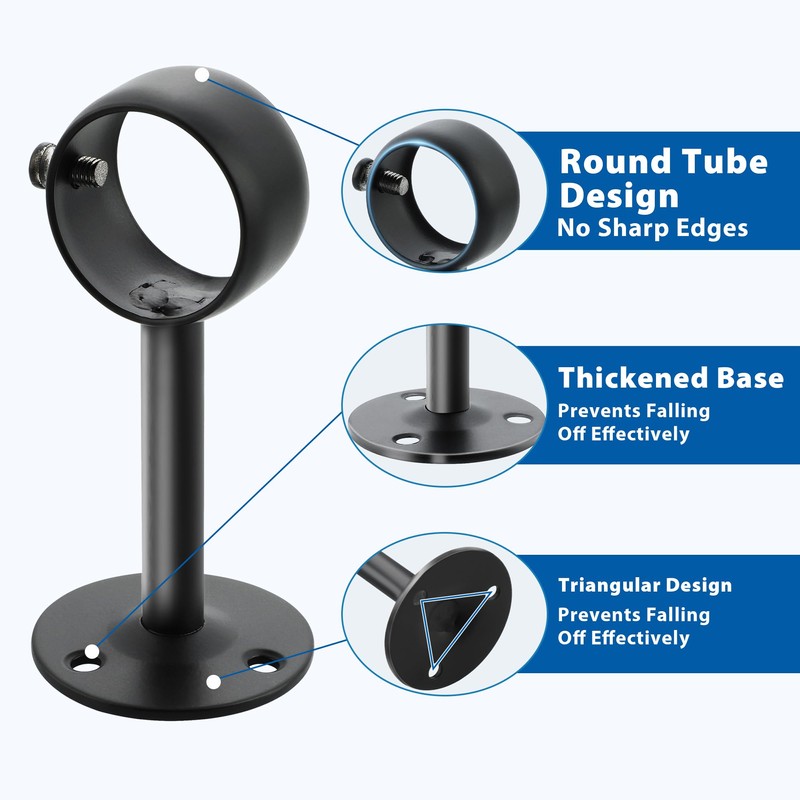 Mooche 4PCS Ceiling Curtain Rod Holder, Adjustable for 1" -
