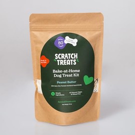 Scratch Treats Peanut Butter Bake-at-Home Dog Treat Kit, Made in The USA, All-Natural Mix, Cutter Included, Just Add Water & Bake (10oz)