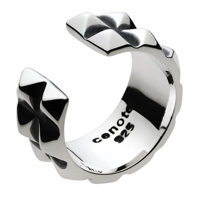 Cenote e0184 Double Studded Ear Cuff [925 Silver Accessories], Silver,