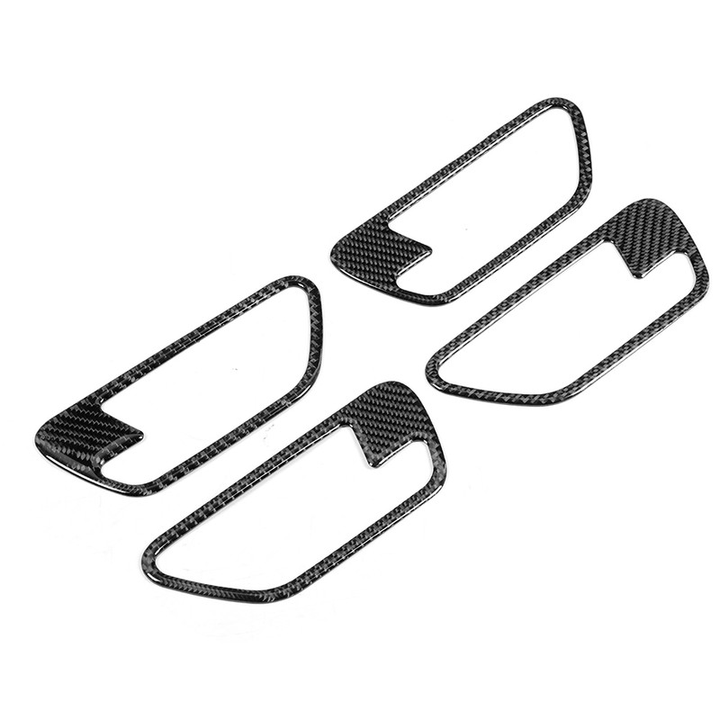4pcs Left Hand Driving Carbon Fiber Interior Door Handle Cover