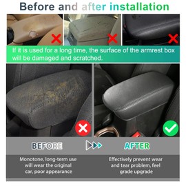 GAFAT Compatible with Jeep Renegade 2015-2024 2025 Centre Armrest Cover, Renegade 2023 Centre Console Armrest Protection Armrest Covers, Leather Padding, Renegade Accessories (Black)