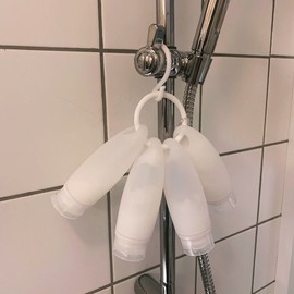 Ring-shaped swimming pool silicone empty bottle, portable 4P set for travel - White 4P set / 고리형 수영장 실리콘 공병 여행용 휴대용 4P세트 - 화이트 4P세트