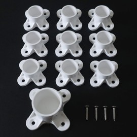 PVC Pipe Flange Fittings Caps with 4-Pedals and Screw Holes - Suitable for SCH 40 PVC Pipe (10 pack, 1/2 inch)