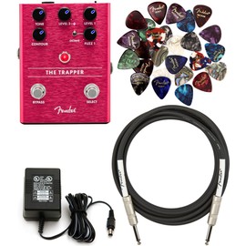 Fender The Trapper Dual Fuzz Pedal Bundle with Power Supply, Instrument Cable, and Picks