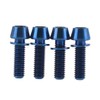 Dingtai チタン合金の自転車ブレーキブレーキテーパーキャップボルトM6x18 /20mm 4本入 (M6x20mm, 青)