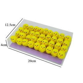DearSun - Paquete de 36 unidades, mini pollitos de 1.35 pulgadas de alto, pequeños pollitos de Pascua, felpilla para decoración de pascua (amarillo)