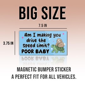 Magnetic Bumper Sticker Am I Making You Drive The Speed Limit Blue Funny Magnet Bumper Sticker for Car Truck, Waterproof UV-Resistant Size 7.5x3.75in