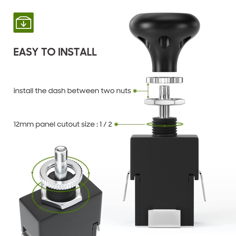 10L0L Universal Golf Cart Light Switch, Push Pull Headlight Switch