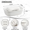 VanEnjoy White Ceramic Soap Dish, Self-Draining Kitchen Sink Soap Holder