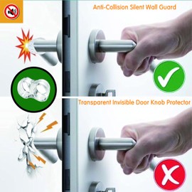 DmDoyy Pack of 10 Door Handle Buffers, Transparent Door Stops, Door Handle Buffer Protection, Door Edge Protection for Room Doors, Door Handle Protection, Door Stopper Door Handle for Wall Protection